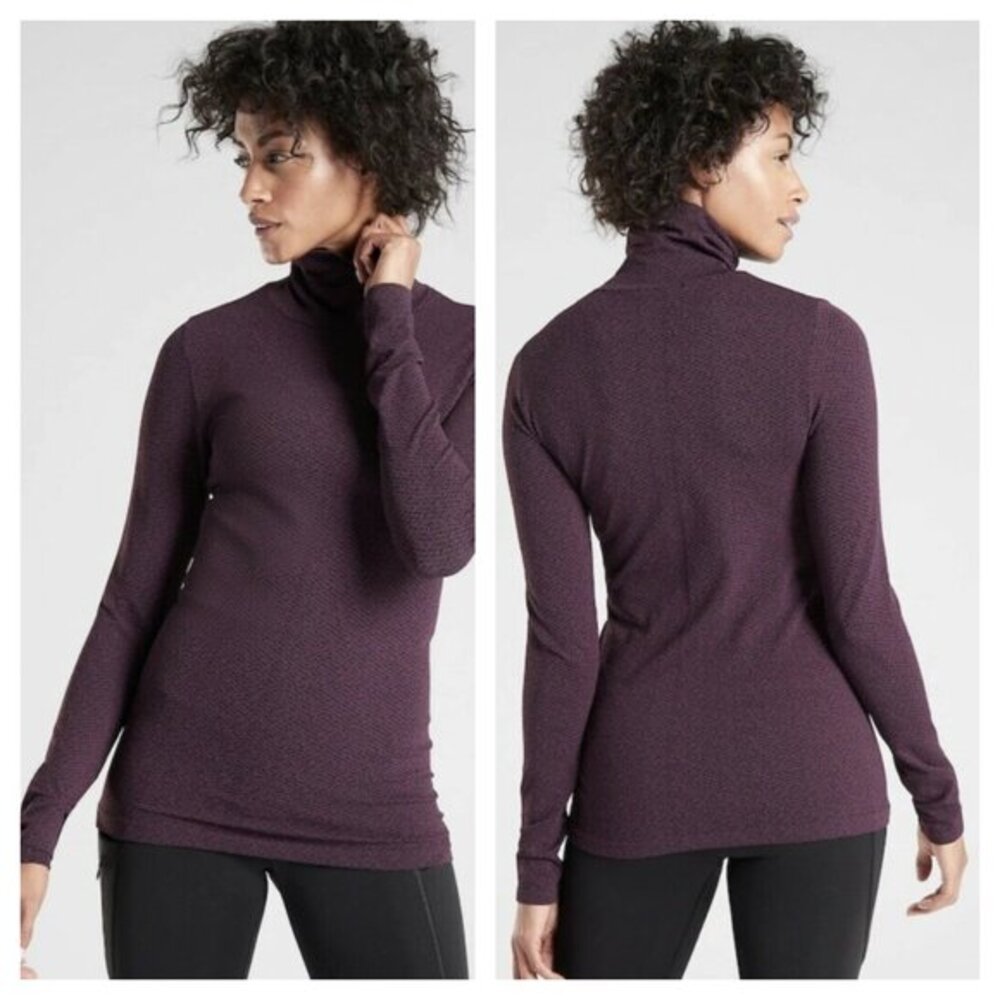 Athleta Flurry Peak Turtleneck #486317 Sz L Burgundy